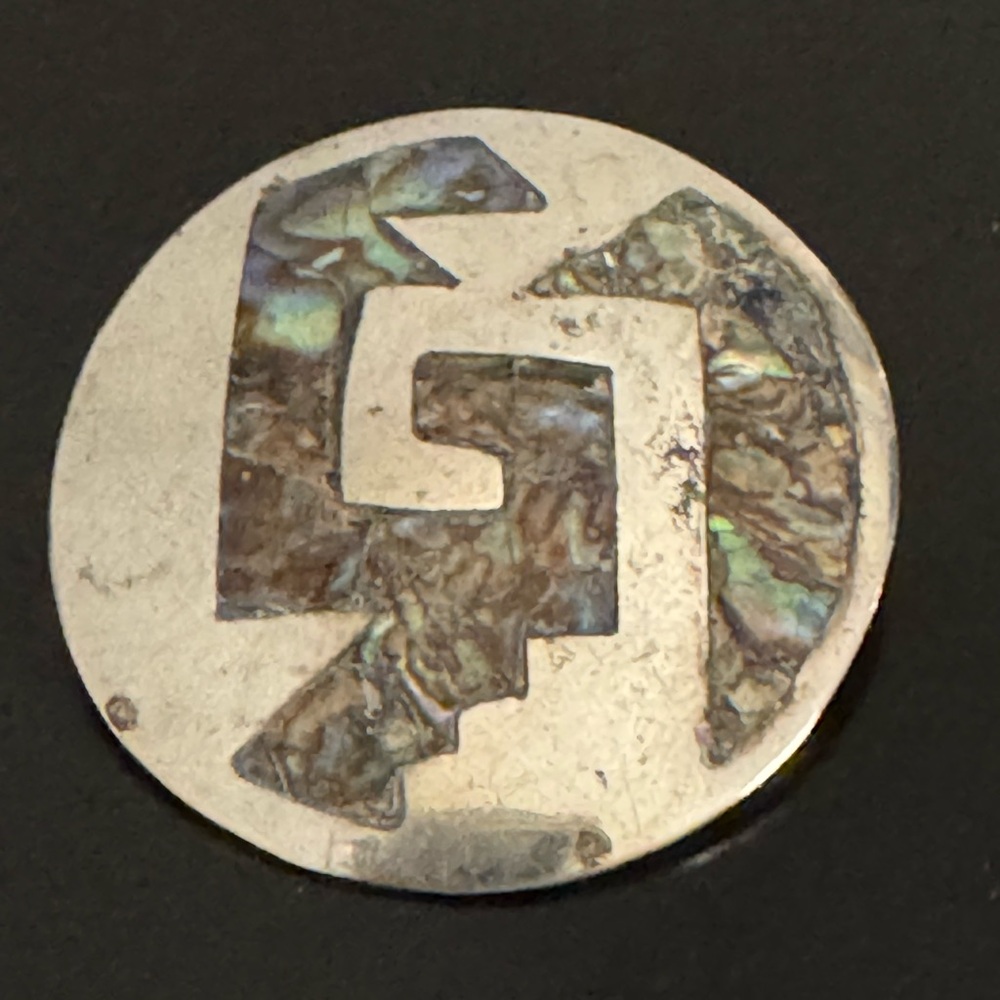 Vintage Taxco Mexico Sterling Silver Abalone Brooch Pendant Eagle 3 Assay Mark